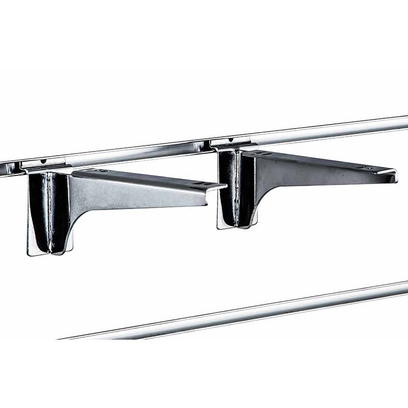 Wspornik półki 20cm, para, Slatwall, chrom