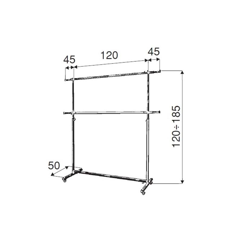 Stender transporter podwójny na kółkach 120-210cm