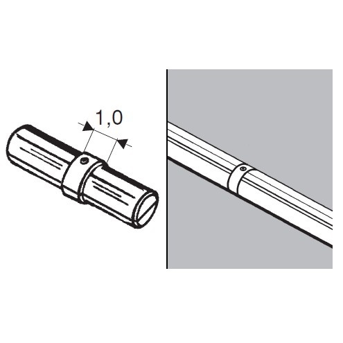 Przedłużka, łącznik rur fi 25mm, chromowana