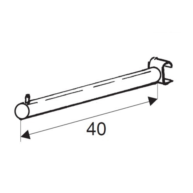 Wieszak prosty FI25 z bolcem na owal, chrom