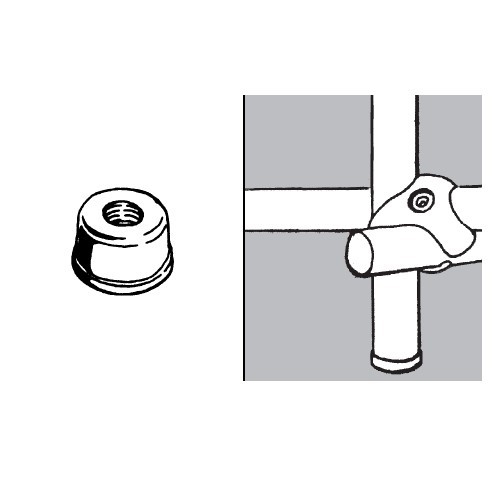 Wkład z gwintem, do rury fi 25mm, chrom