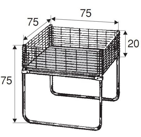 Kosz wsypowy, z siatką, chrom