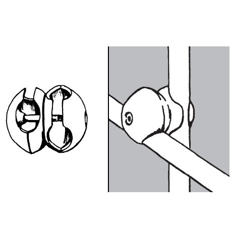 Złącze podwójne, obrotowe, do rury fi 25mm, chrom