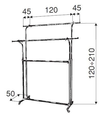 Stender transporter na kółkach dwustronny 120-210