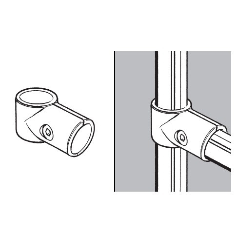 Złącze typu T do rury fi 25mm, chromowane
