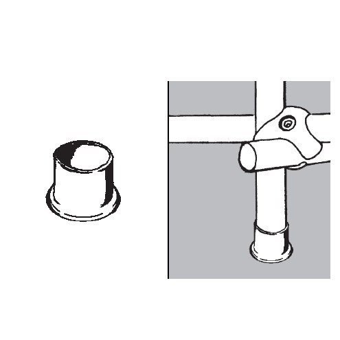 Stopka czarna, zewnętrzna do rury fi 25mm, czarna