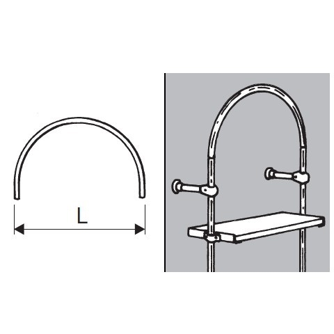 Półkole z rury fi 25mm, chromowane