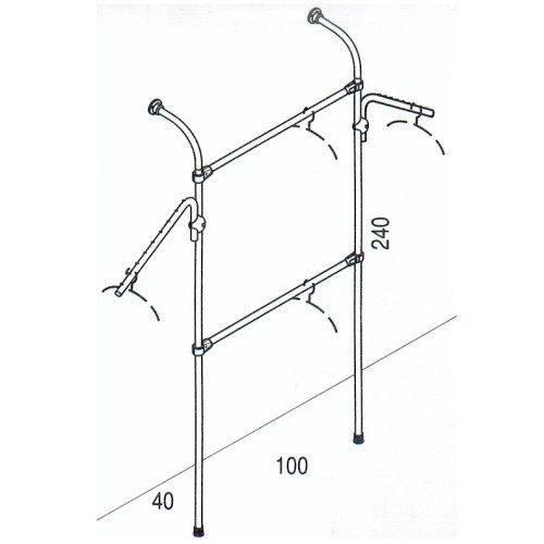 Złącze podwójne, równoległe, do rury fi 25 chrom