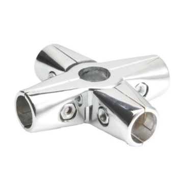 Złącze czteroramienne do rur fi 25mm, chromowane