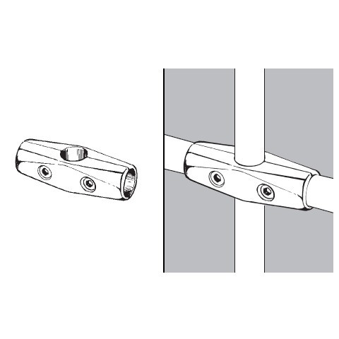 Złącze dwuramienne, proste do rur fi 25mm, chrom
