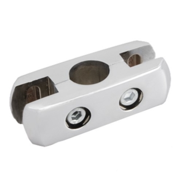 Złącze do płyty lub szkła podwójne, fi 25mm, chrom