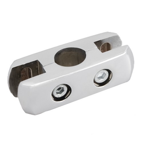 Złącze do płyty lub szkła podwójne, fi 25mm, chrom