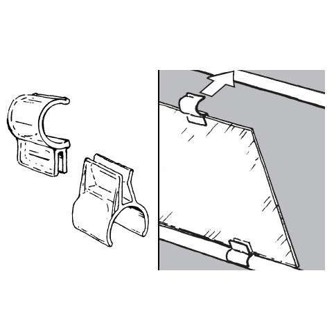 Uchwyt do szkła 4mm do rury fi 25mm, bezbarwny