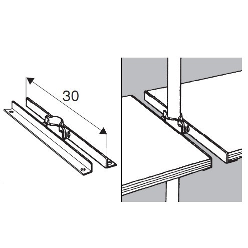 Wspornik półki podwójny do rury fi 25mm, chrom