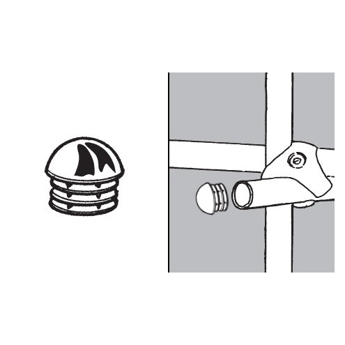 Zaślepka półkolista, rura fi 25mm, chrom