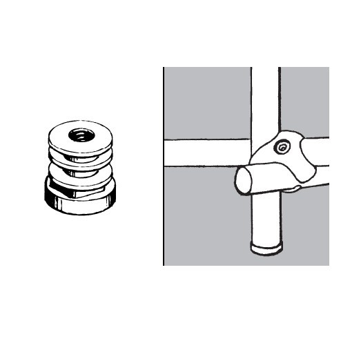 Wkładka z gwintem do rury fi 25mm, czarna