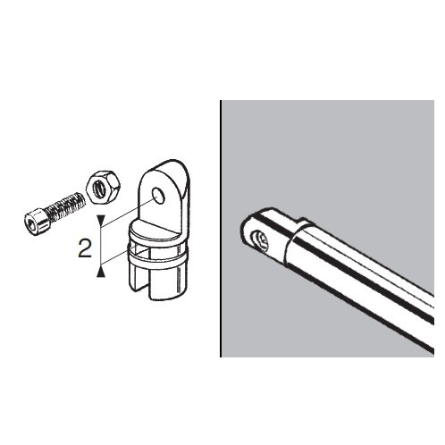 Połowa złącza zawiasowego do rury fi 25mm, chrom