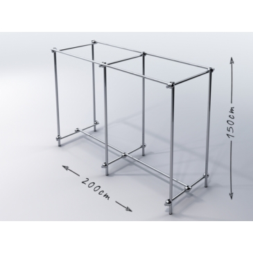 Gondola do sklepu dwustronna, 200x60x150cm, chrom