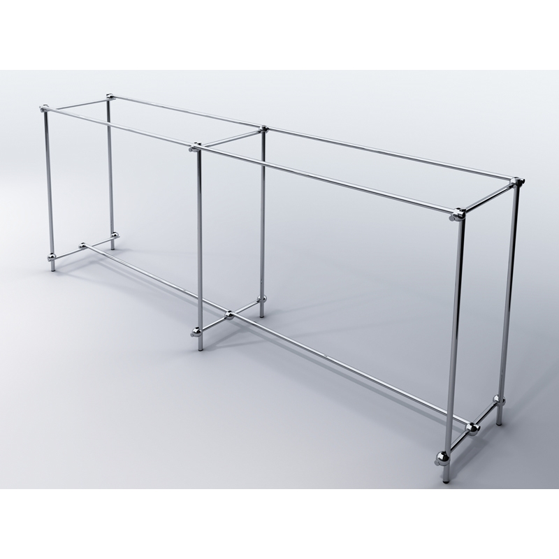 Gondola sklepowa, podwójna, 350x60x150cm, chrom