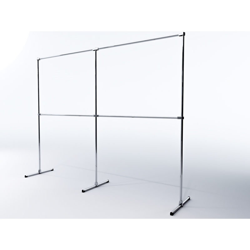 Wieszak sklepowy wolnostojący 200x60x200cm chrom