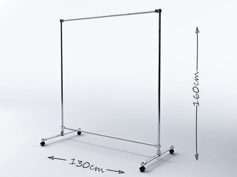 Transporter sklepowy z kółkami 130x60x160 chrom