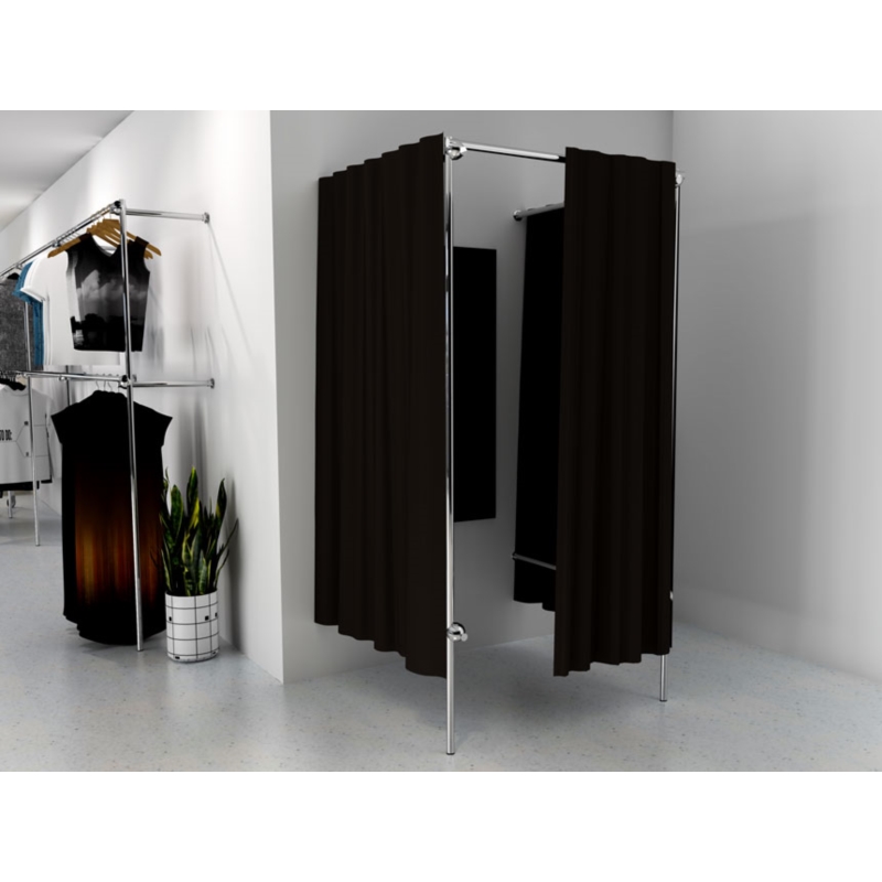 Przymierzalnia pojedyncza, przyścienna, chromowana