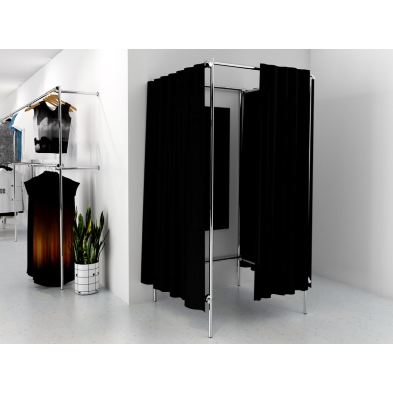 Przymierzalnia pojedyncza,wolnostojąca, chromowana