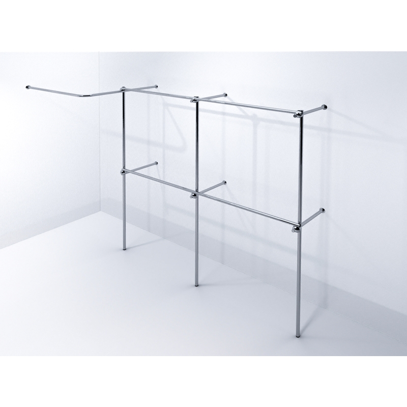 Wieszak sklepowy z przymierzalnią, chrom