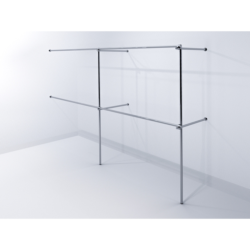 Wieszak odzieżowy, sklepowy, narożny, chrom