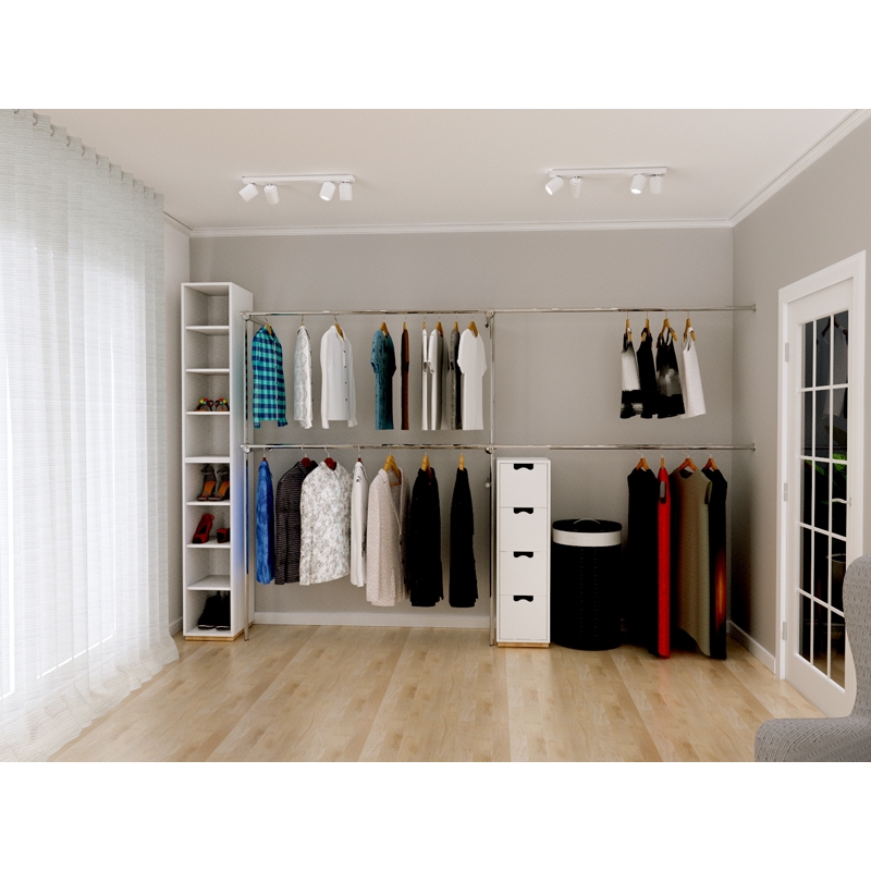 Wieszak odzieżowy, sklepowy, narożny, chrom