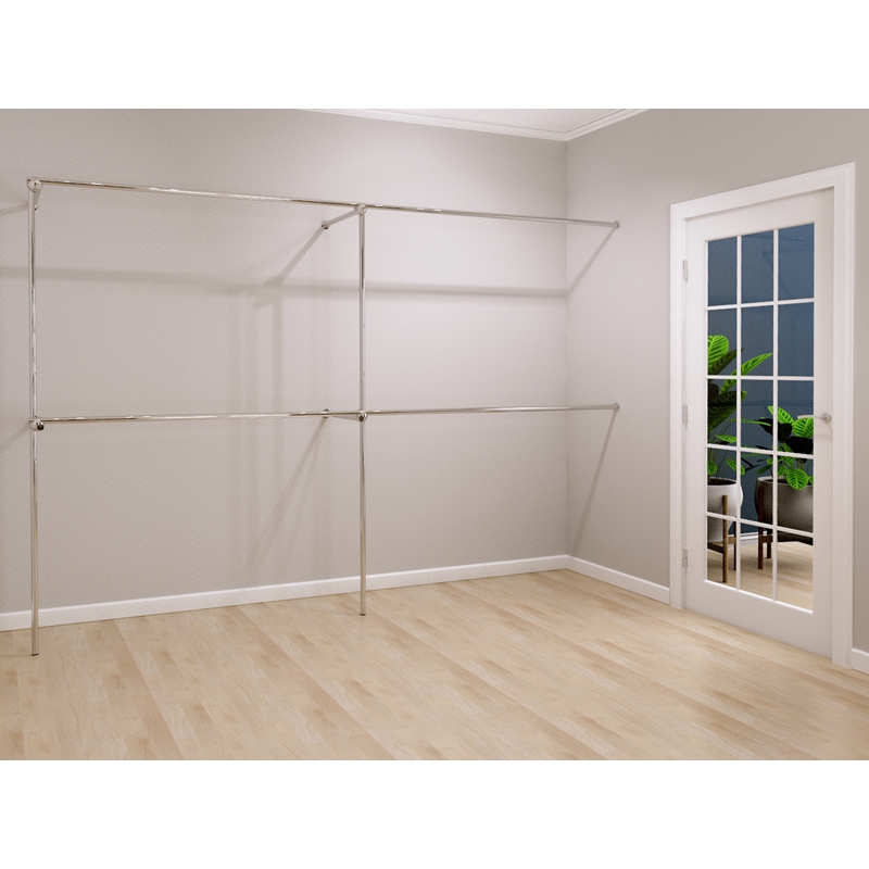 Wieszak odzieżowy, sklepowy, narożny, chrom