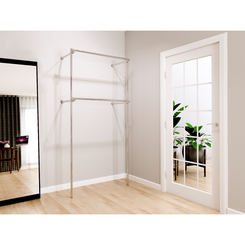 Wieszak do garderoby, sklepu 100x40x200, chrom