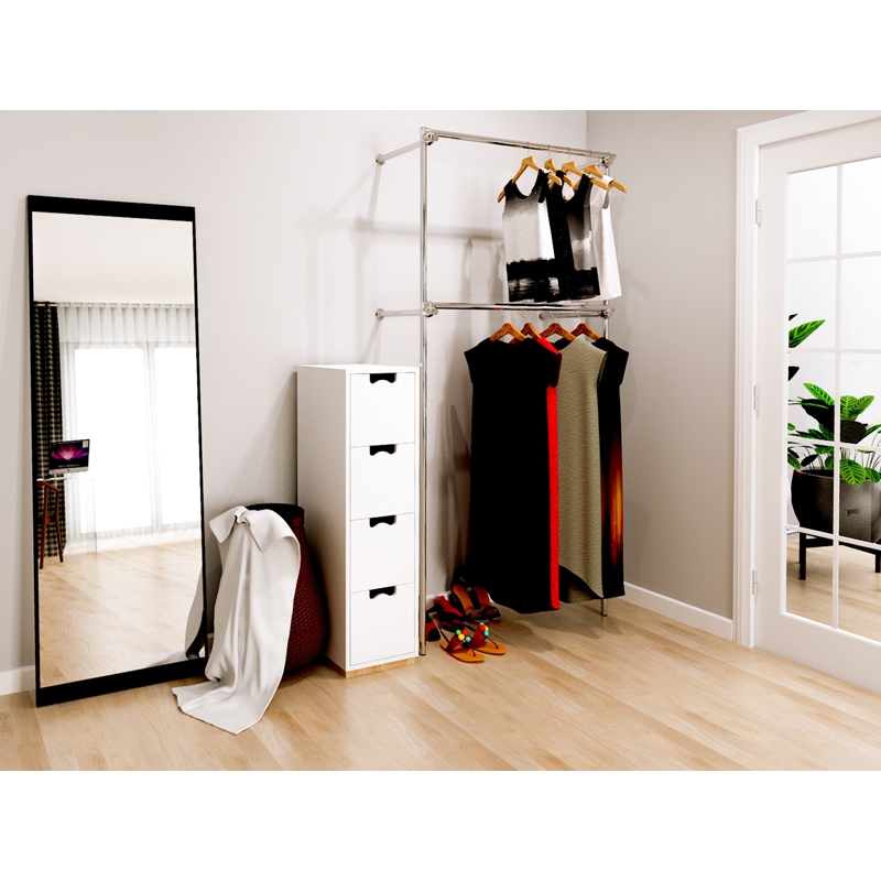 Wieszak do garderoby, sklepu 100x40x200, chrom