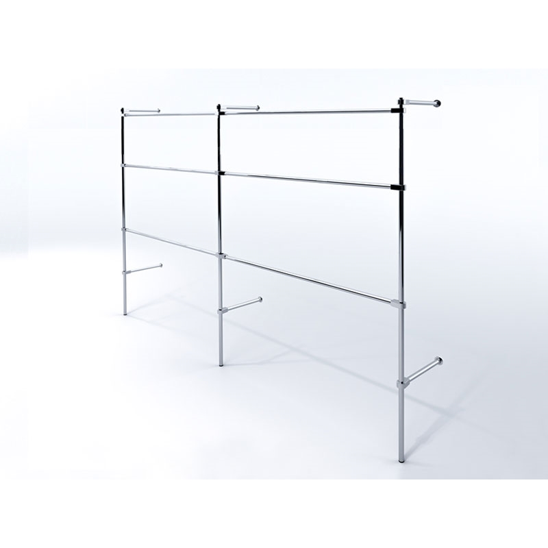 Wieszak odzieżowy, sklepowy, trzypoziomowy, chrom