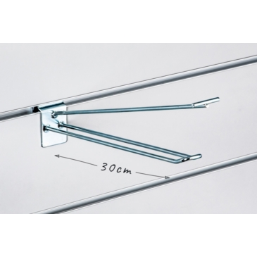 Haczyk podwójny Slatwall ocynk z wysięgnikiem