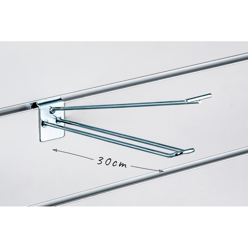 Haczyk podwójny Slatwall ocynk z wysięgnikiem