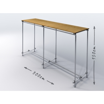 Gondola, stojak na wieszaki dwustronny, z półką