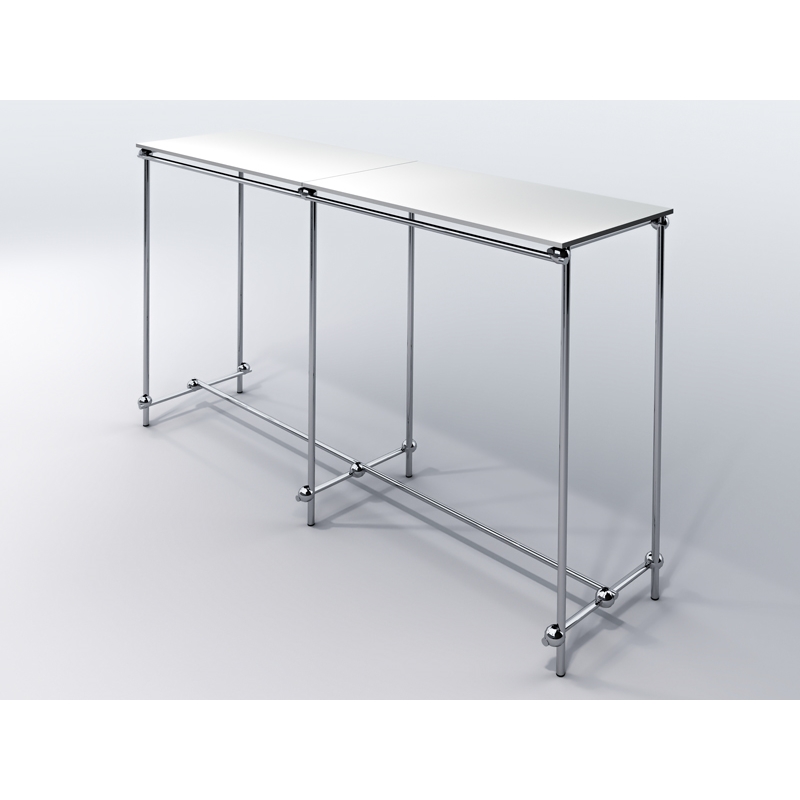 Gondola, stojak na wieszaki dwustronny, z półką