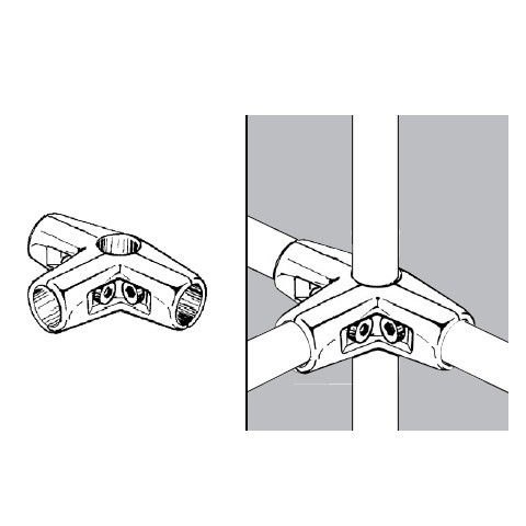 Złącze trzyramienne do rur fi 25mm, chrom