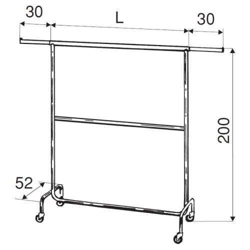 Stender transporter na kółkach dwupoziomowy, chrom