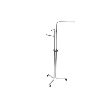 Stender, wieszak trzyramienny, na kółkach, chrom