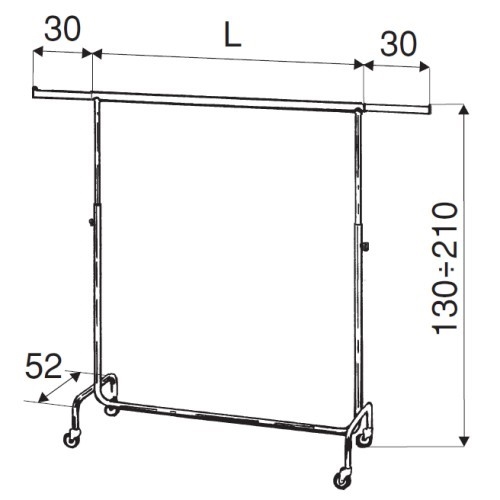 Stender transporter na kółkach 100-160cm, chrom