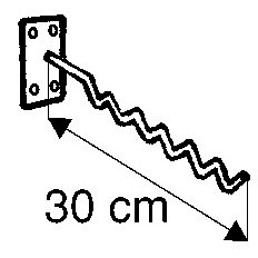 Wieszak zygzakowy na ścianę, 30cm, chrom
