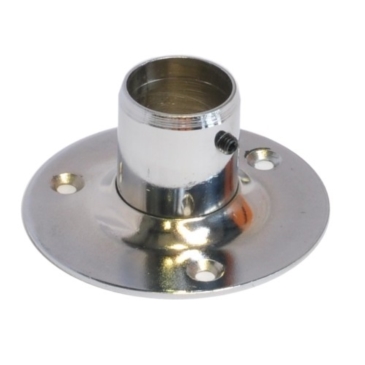 Końcówka mocująca, wysoka do rury fi 25mm, chrom