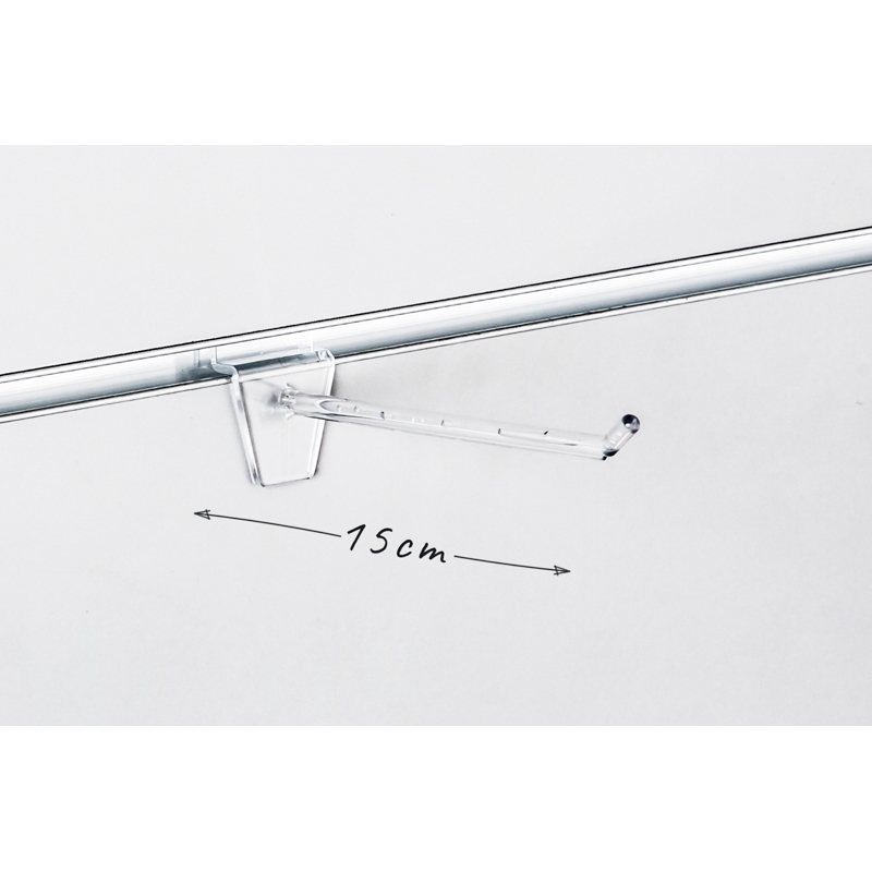 Haczyk pojedynczy Slatwall pleksa bezbarwny