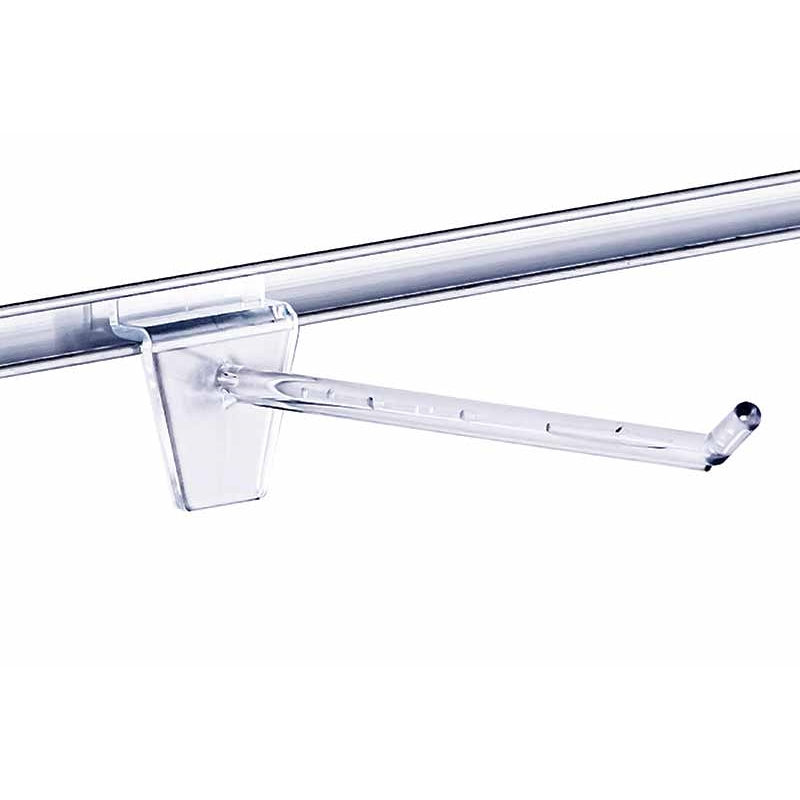 Haczyk pojedynczy Slatwall pleksa bezbarwny