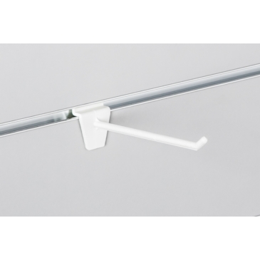 Haczyk pojedynczy Slatwall pleksa biały