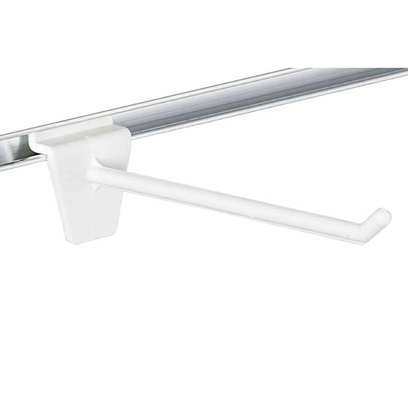 Haczyk pojedynczy Slatwall pleksa biały