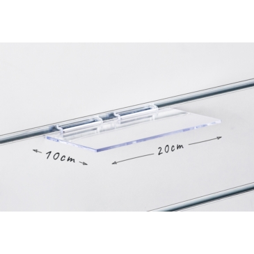 Półka pozioma Slatwall 20x10cm, bezbarwna