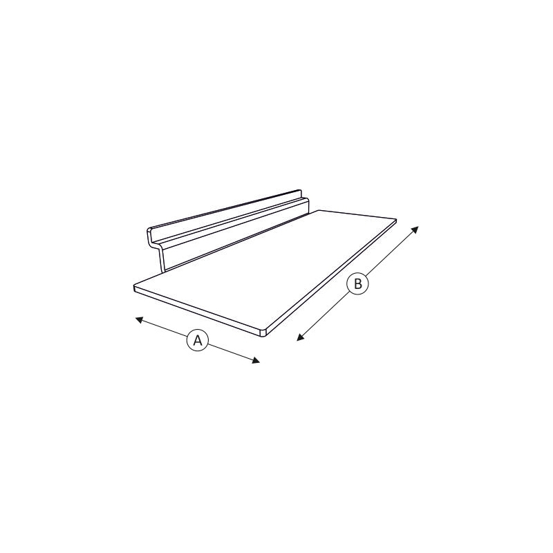 Półka pozioma Slatwall obniżona 25x10cm